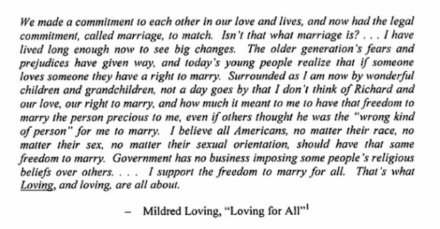 Mildred Loving statement